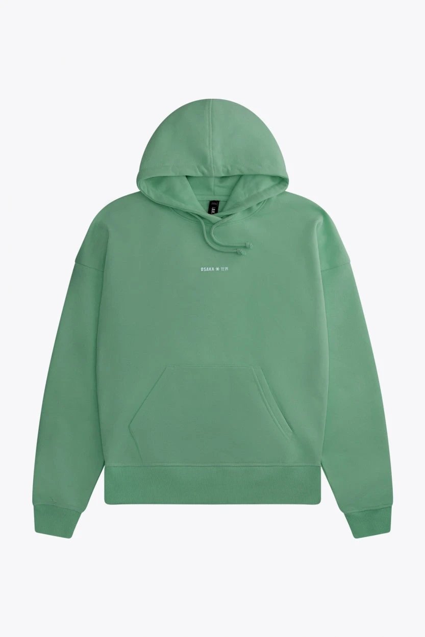 osaka-shibui-women-hoodie-felpa-con-cappuccio-verde-oversize image 1