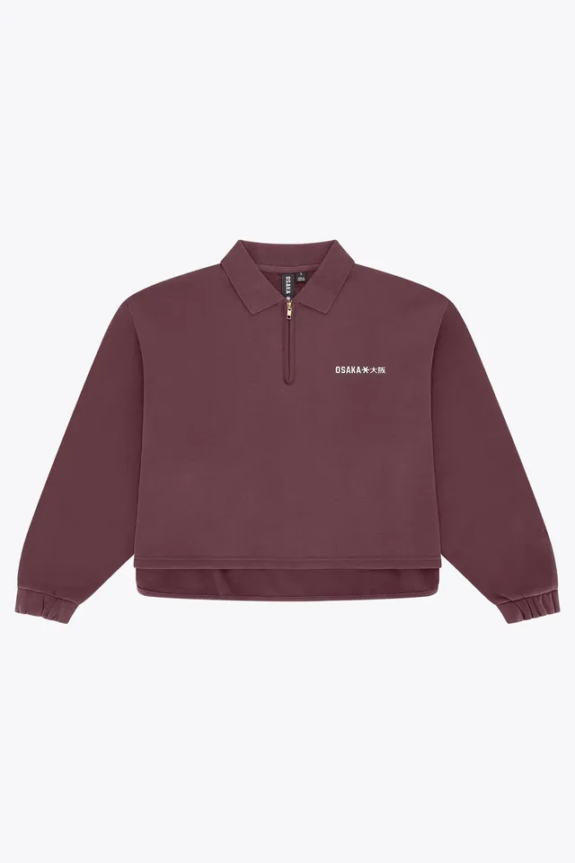 osaka-women-polo-zip-sweater-donna-peppercorn image 1