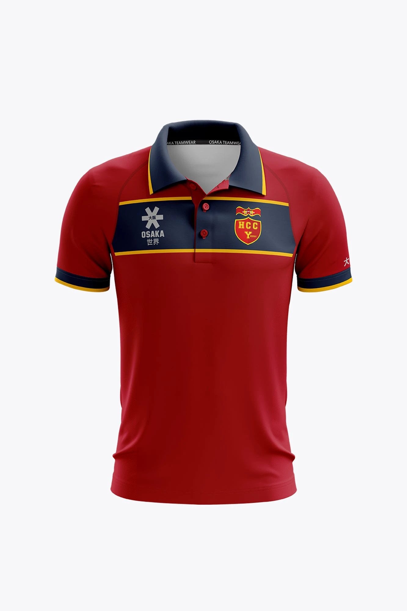 osaka-hc-cauchois-men-polo-jersey-polo-hockey-prato-uomo-rossa-personalizzabile image 1