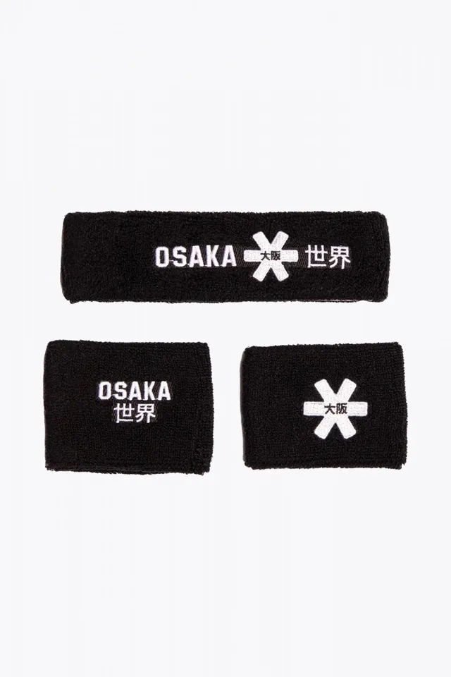 osaka-sweatband-set-polsini-sportivi-black-white image 1