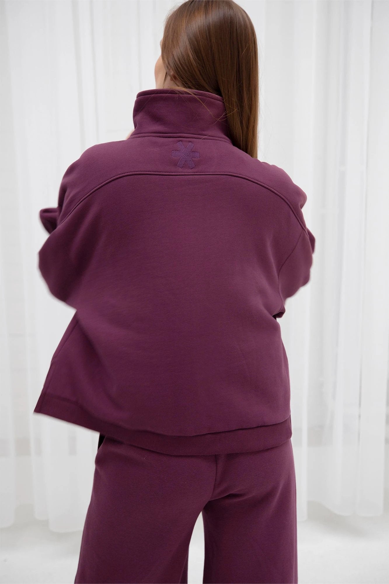 osaka-cropped-half-zip-felpa-donna-cherry-lacquer image 4