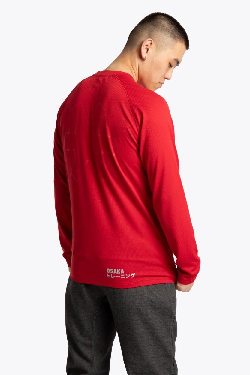 osaka-men-training-tee-manica-lunga-rosso image 3