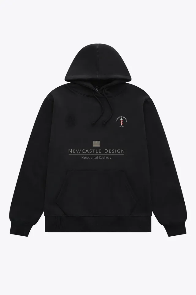 osaka-avoca-unisex-hoodie-basic-felpa-cappuccio-black image 1