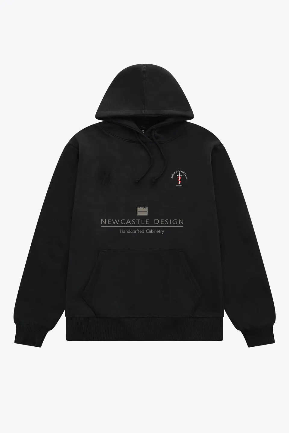 osaka-avoca-unisex-hoodie-basic-felpa-cappuccio-black image 1