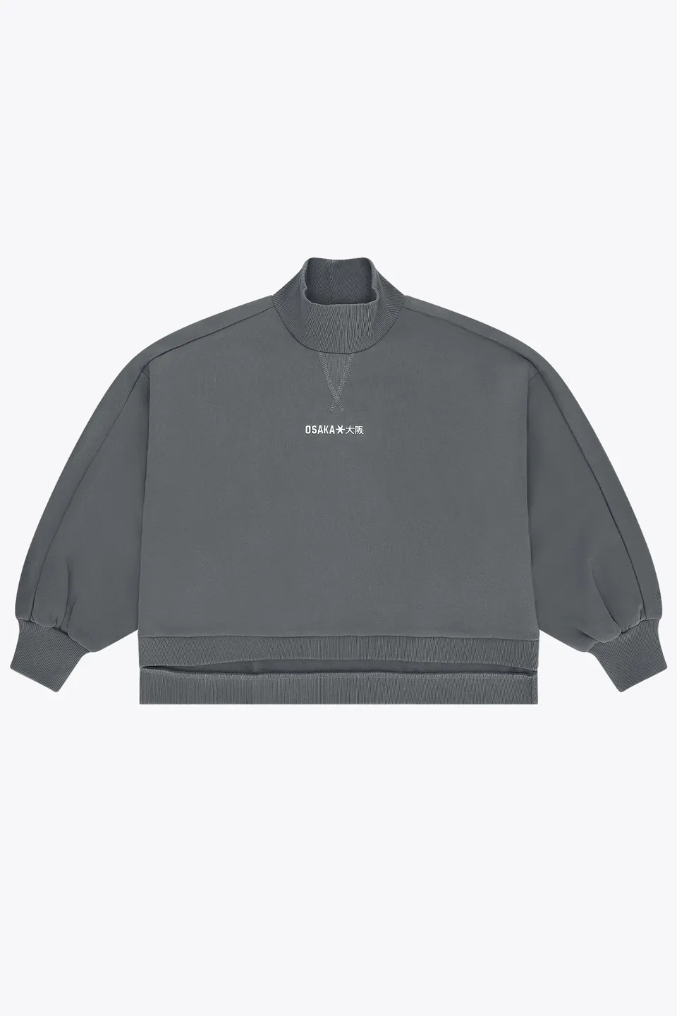 osaka-women-mockneck-sweater-felpa-collo-alto-donna-dark-grey-melange image 1