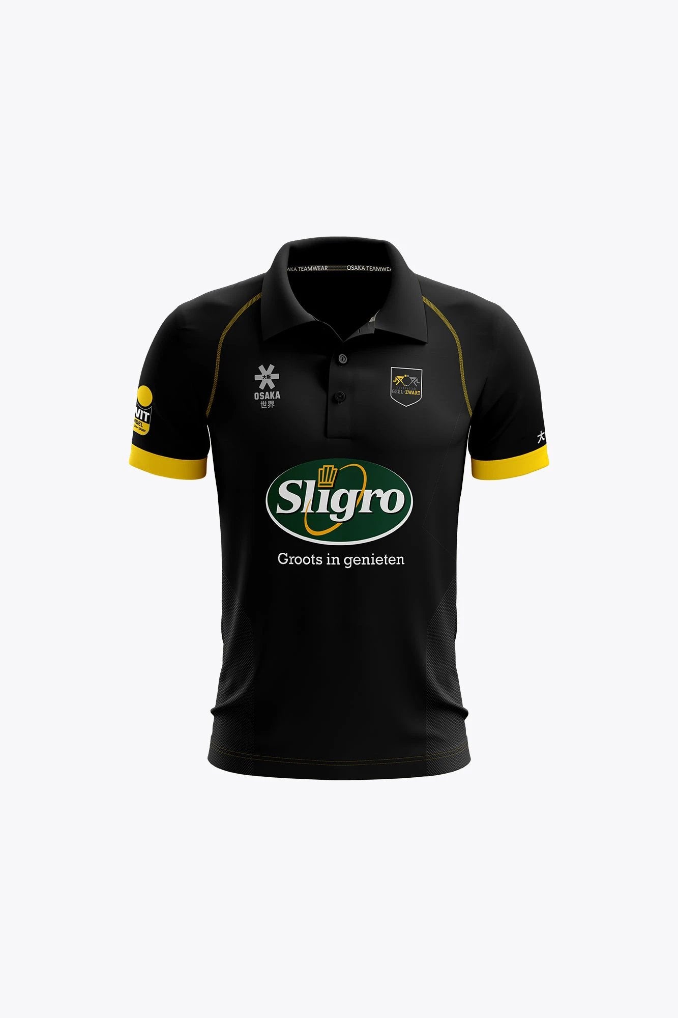 osaka-geel-zwart-kids-polo-jersey-black image 1