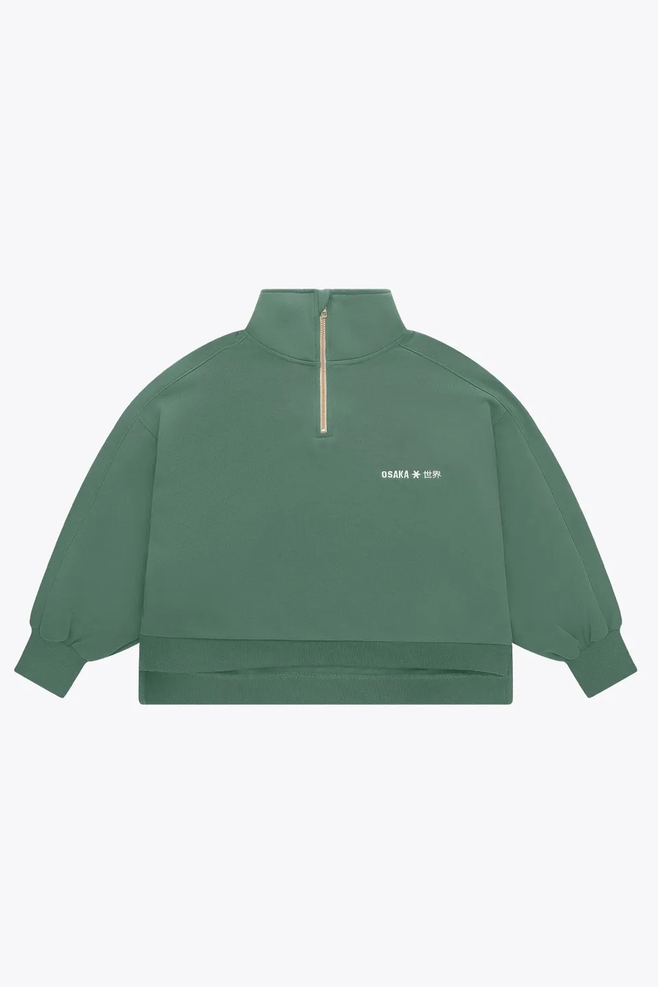 osaka-cropped-half-zip-donna-bayou-green image 1