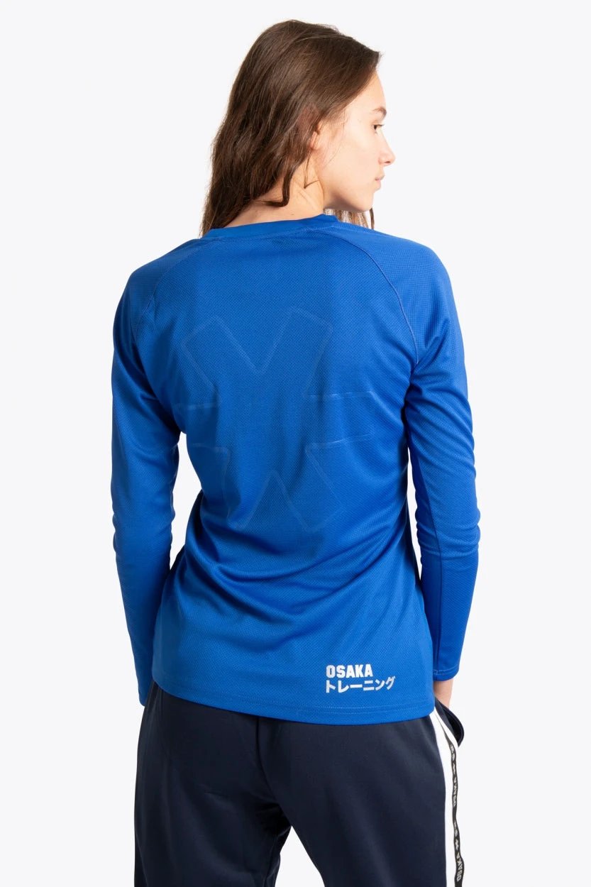 osaka-women-training-tee-manica-lunga-royal-blue image 4