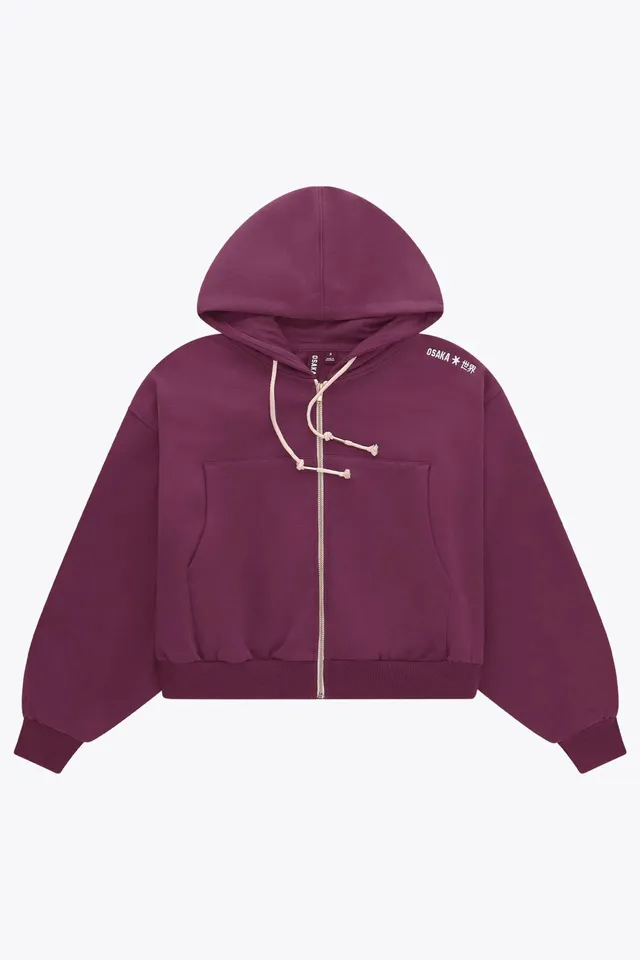 osaka-felpa-donna-cropped-full-zip-cherry-lacquer image 1