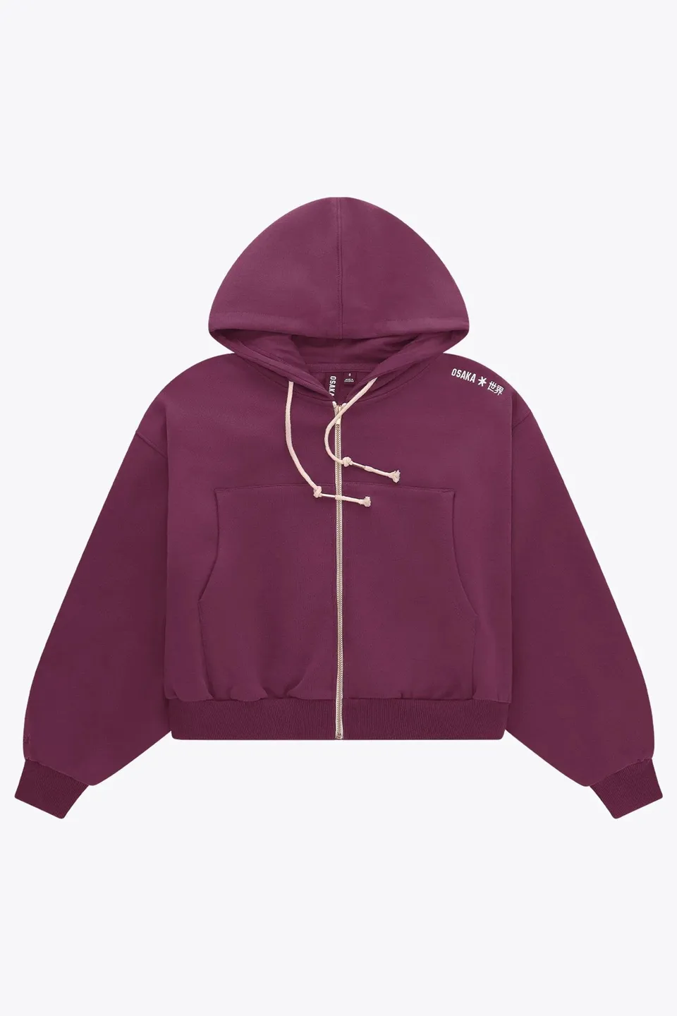 osaka-felpa-donna-cropped-full-zip-cherry-lacquer image 1