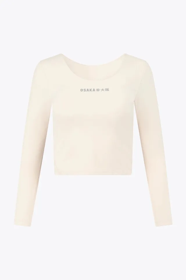 osaka-t-shirt-cropped-manica-lunga-donna-ecru image 1