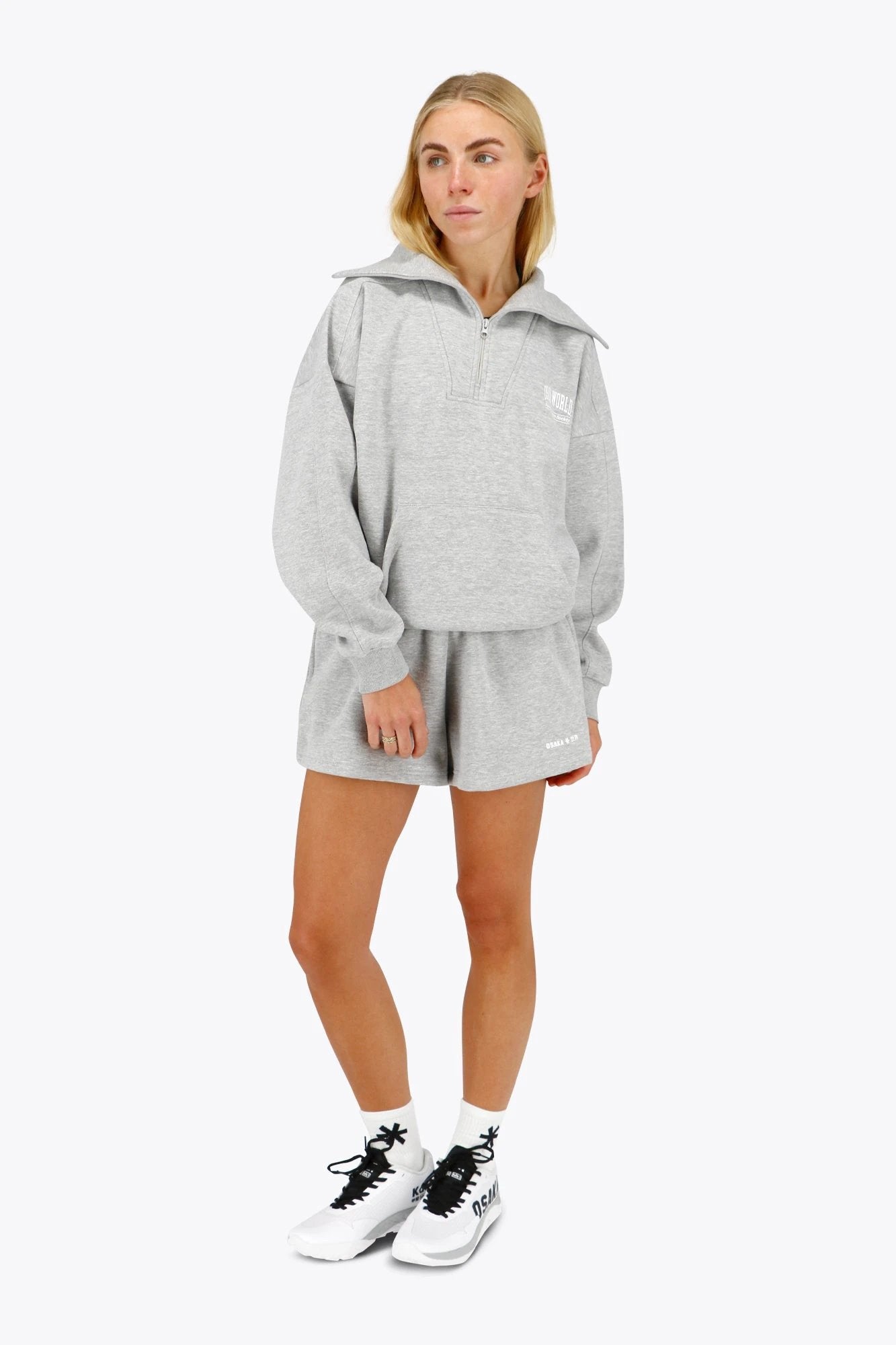 osaka-women-half-zip-sweater-felpa-donna-heather-grey image 4