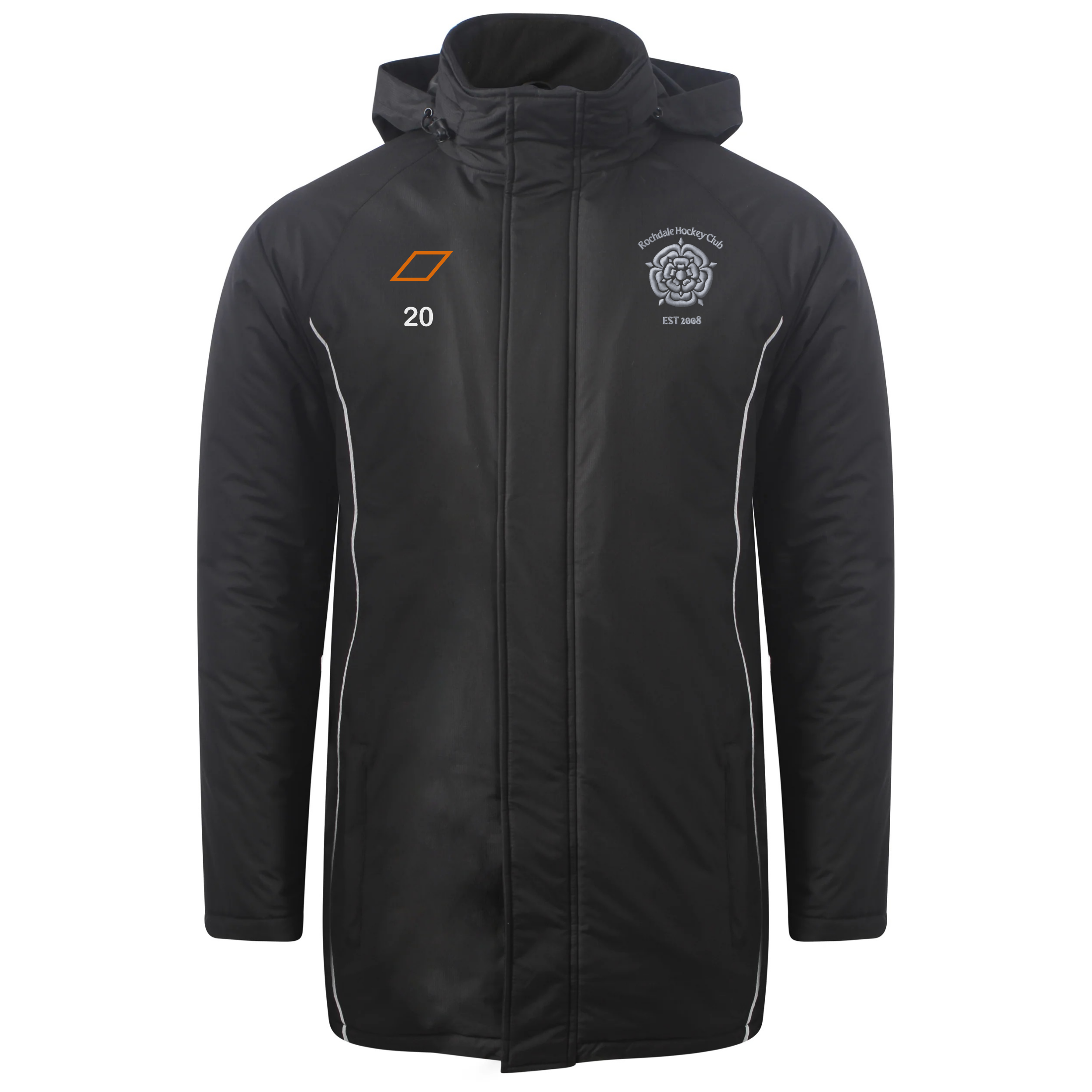 grays-rochdale-hc-senior-stadium-jacket-nero-argento image 2