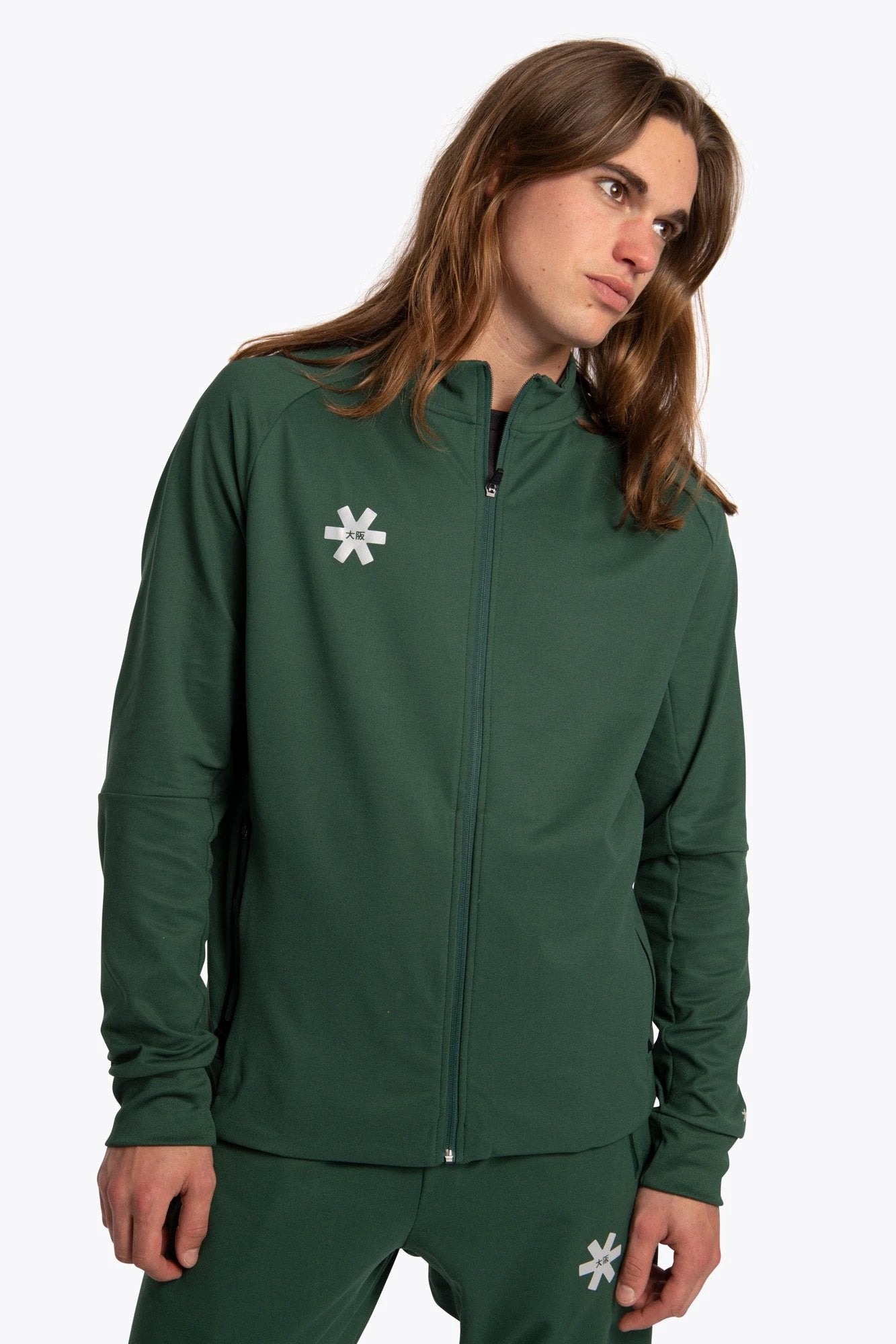 osaka-men-track-top-giacca-tuta-uomo-verde-scuro image 2