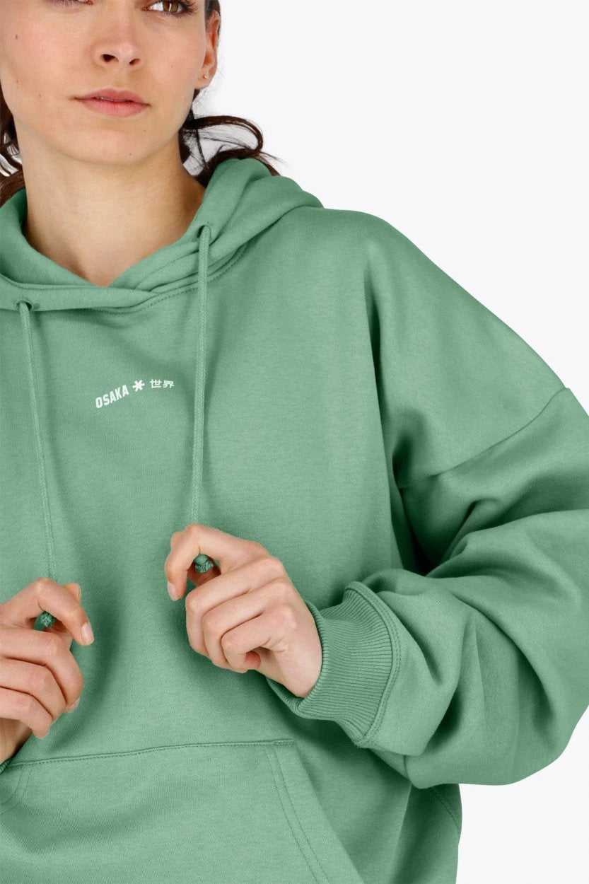 osaka-shibui-women-hoodie-felpa-con-cappuccio-verde-oversize image 7