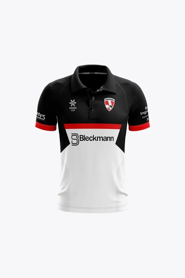 osaka-blackbirds-kids-polo-jersey-maglia-polo-hockey-prato-nero-rosso-bianco image 1