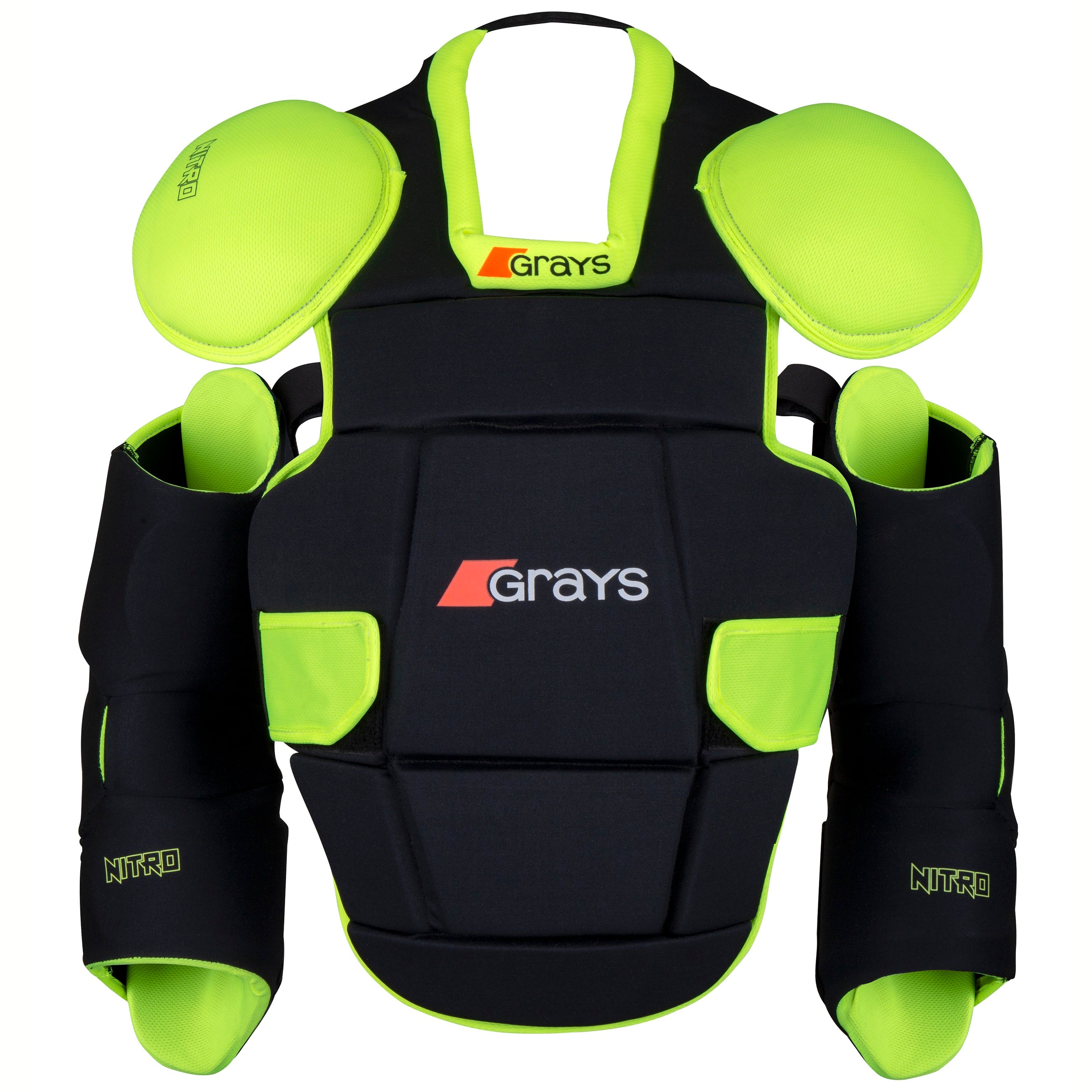grays-nitro-body-armour-corpetto-portiere-hockey-nero-giallo-fluo image 2