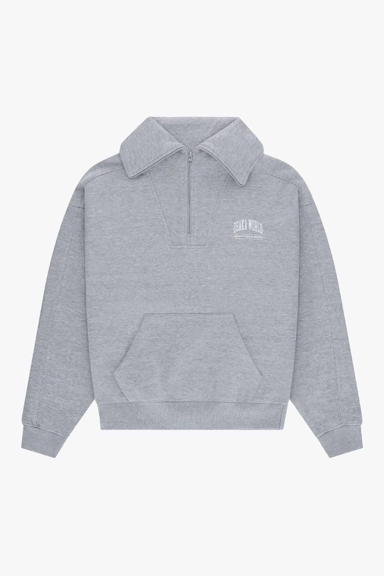 osaka-women-half-zip-sweater-felpa-donna-heather-grey image 1