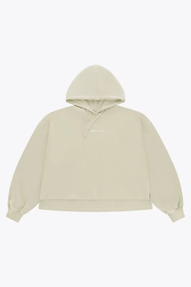 osaka-women-cropped-hoodie-felpa-cappuccio-donna-warm-grey image 1