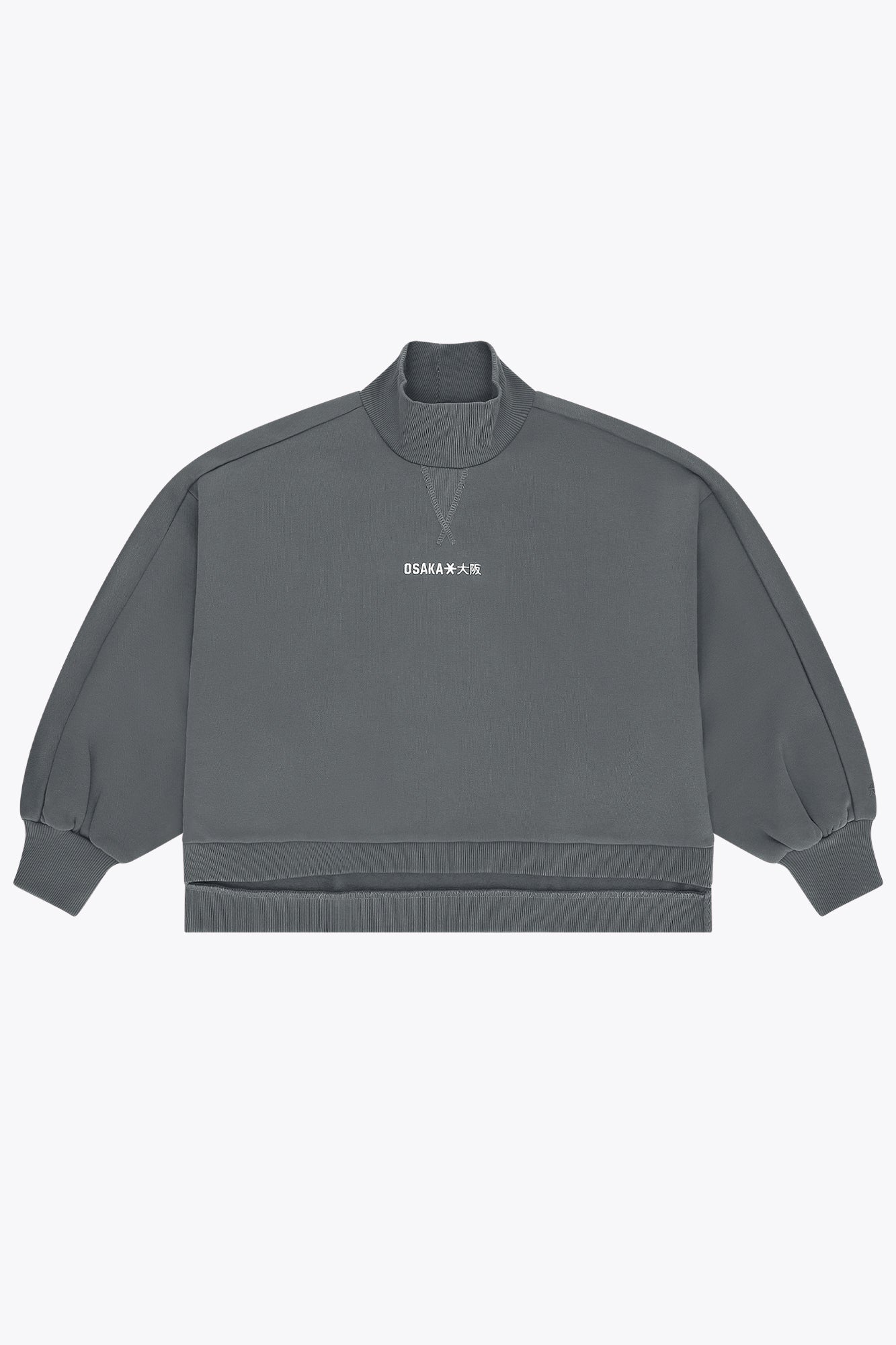 osaka-women-mockneck-sweater-felpa-collo-alto-donna-dark-grey-melange image 1