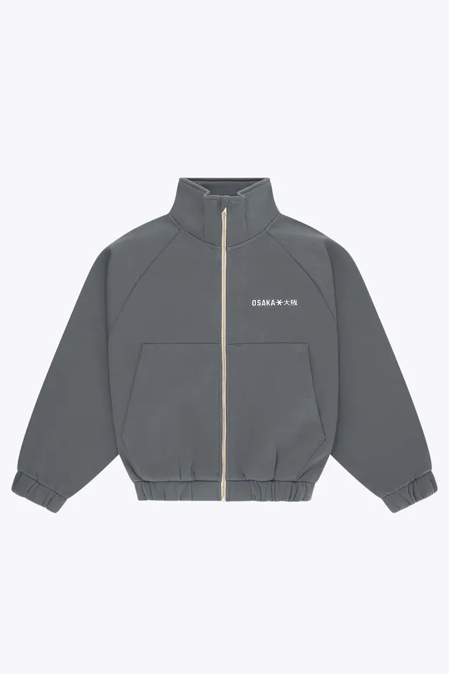 osaka-women-full-zip-sweater-felpa-donna-dark-grey-melange image 1