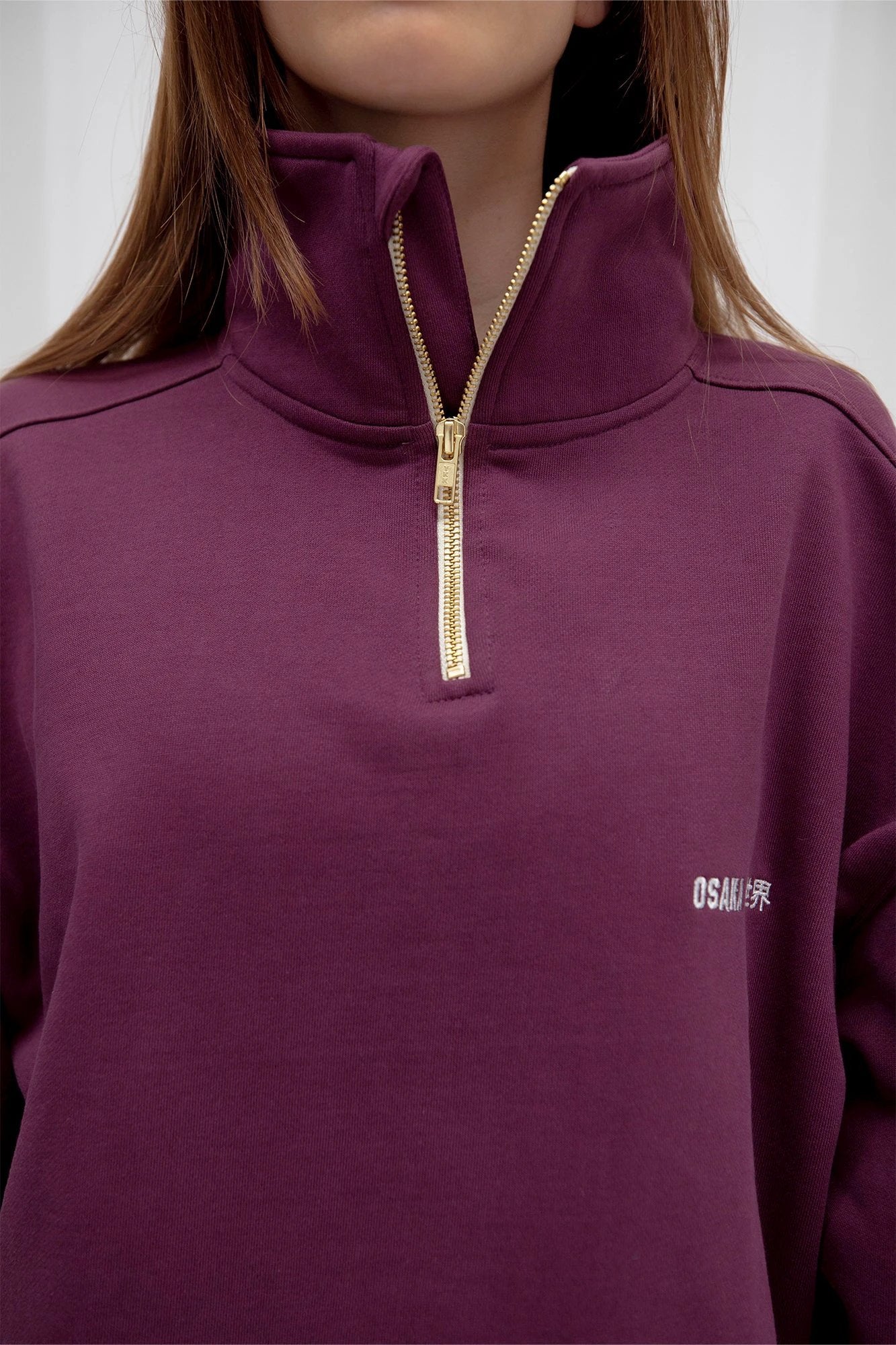 osaka-cropped-half-zip-felpa-donna-cherry-lacquer image 6