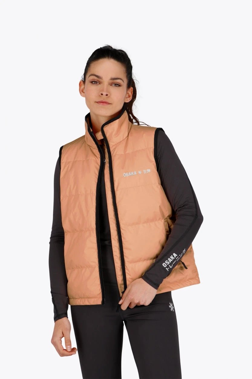osaka-women-padded-gilet-peach-smanicato-imbottito-donna image 2