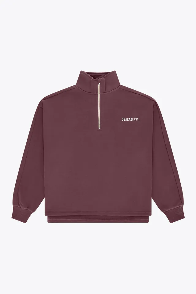 osaka-men-half-zip-felpa-peppercorn image 1