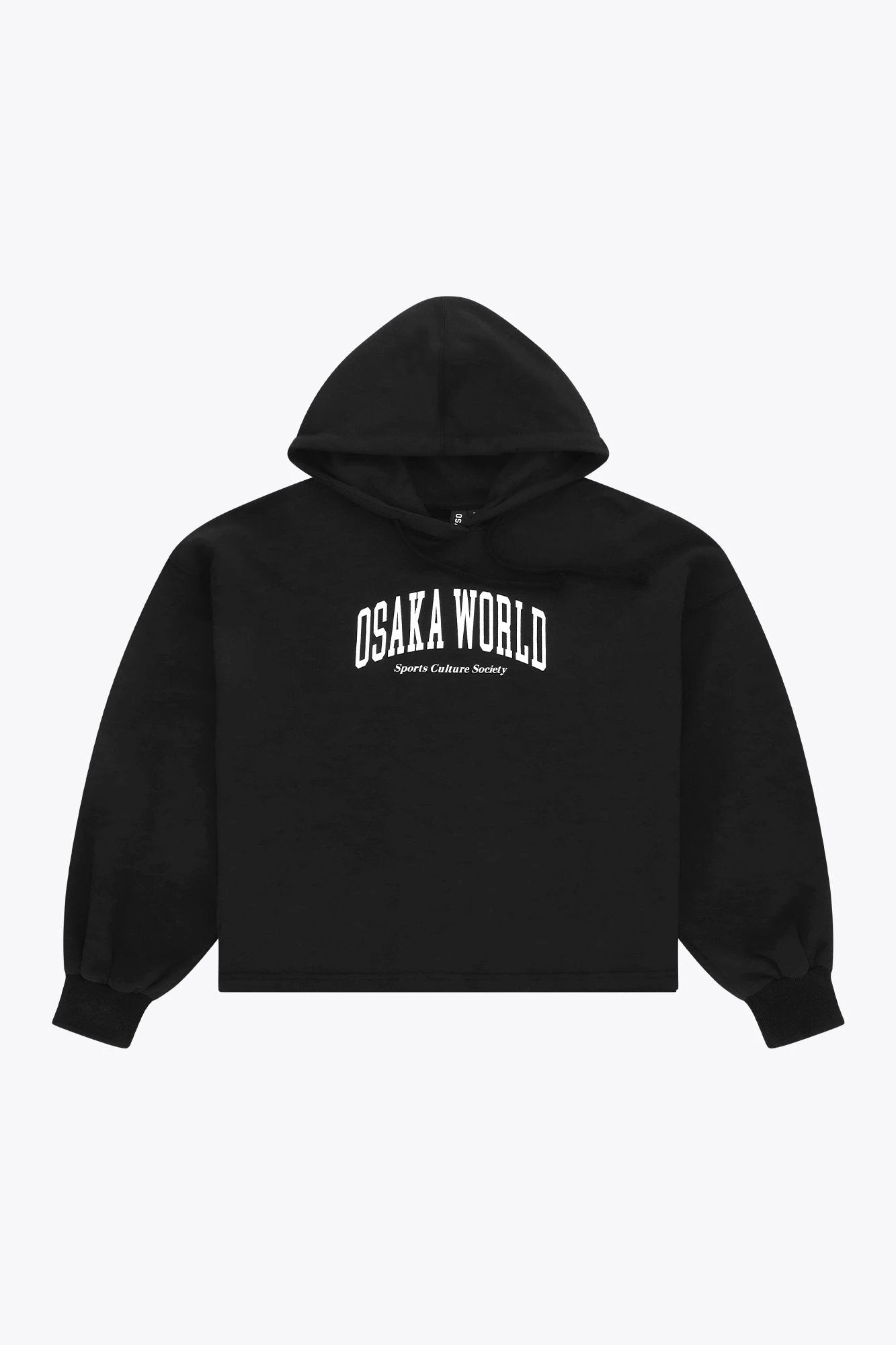 osaka-women-cropped-hoodie-felpa-donna-corta-nera image 1