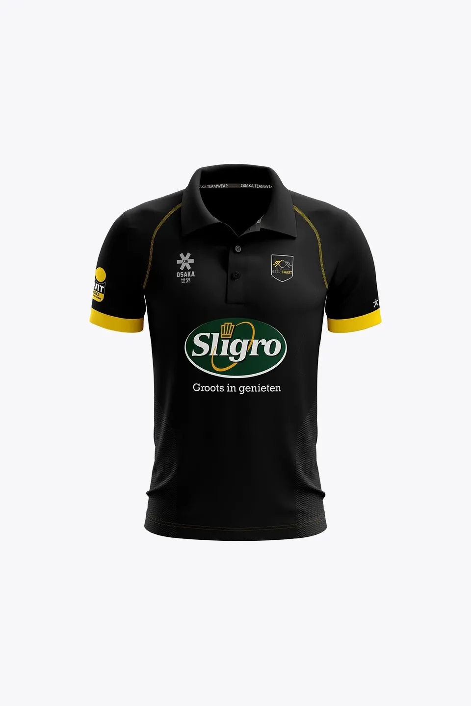 osaka-geel-zwart-kids-polo-jersey-black image 1