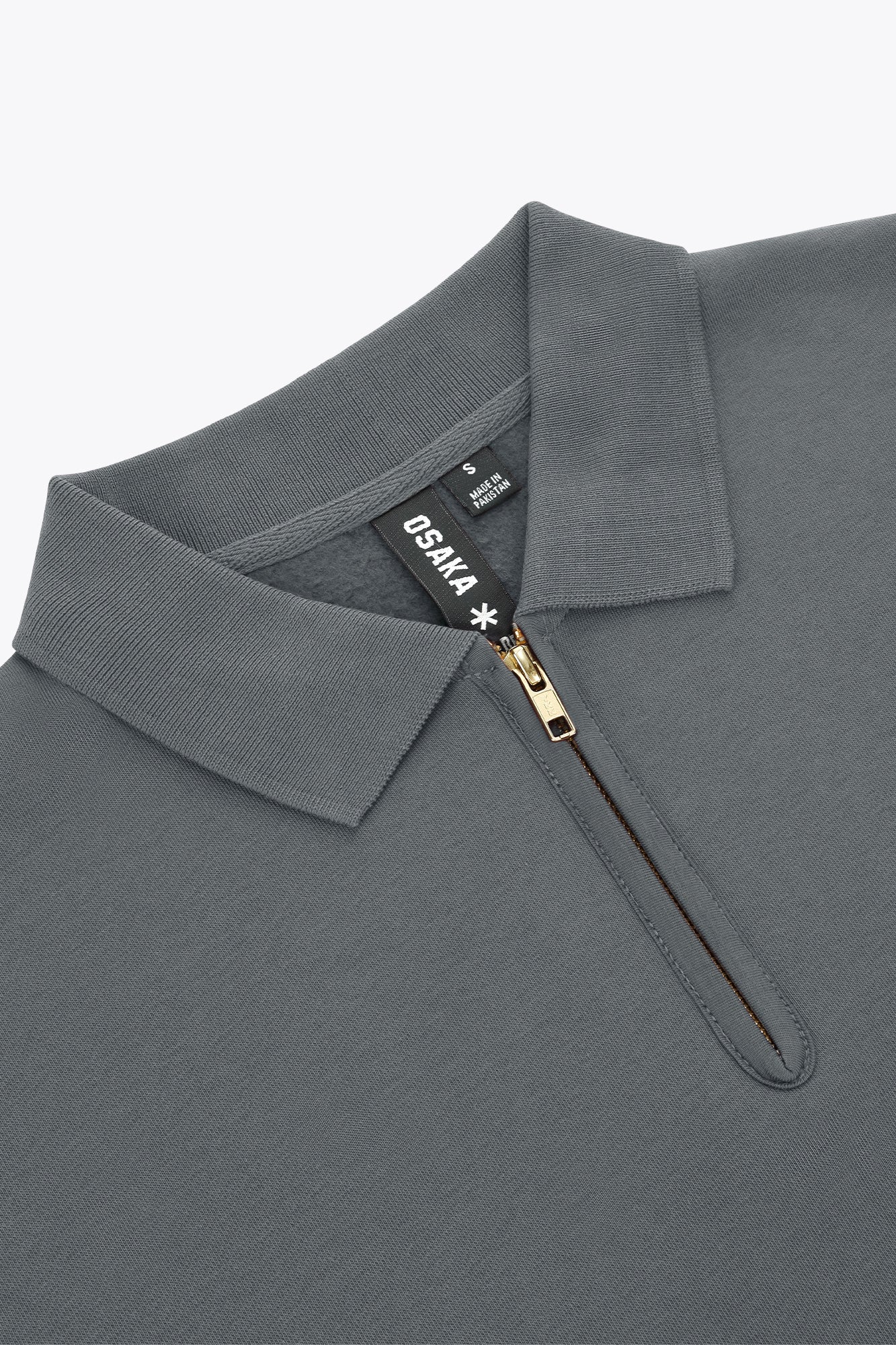 osaka-women-polo-zip-sweater-dark-grey-melange image 3