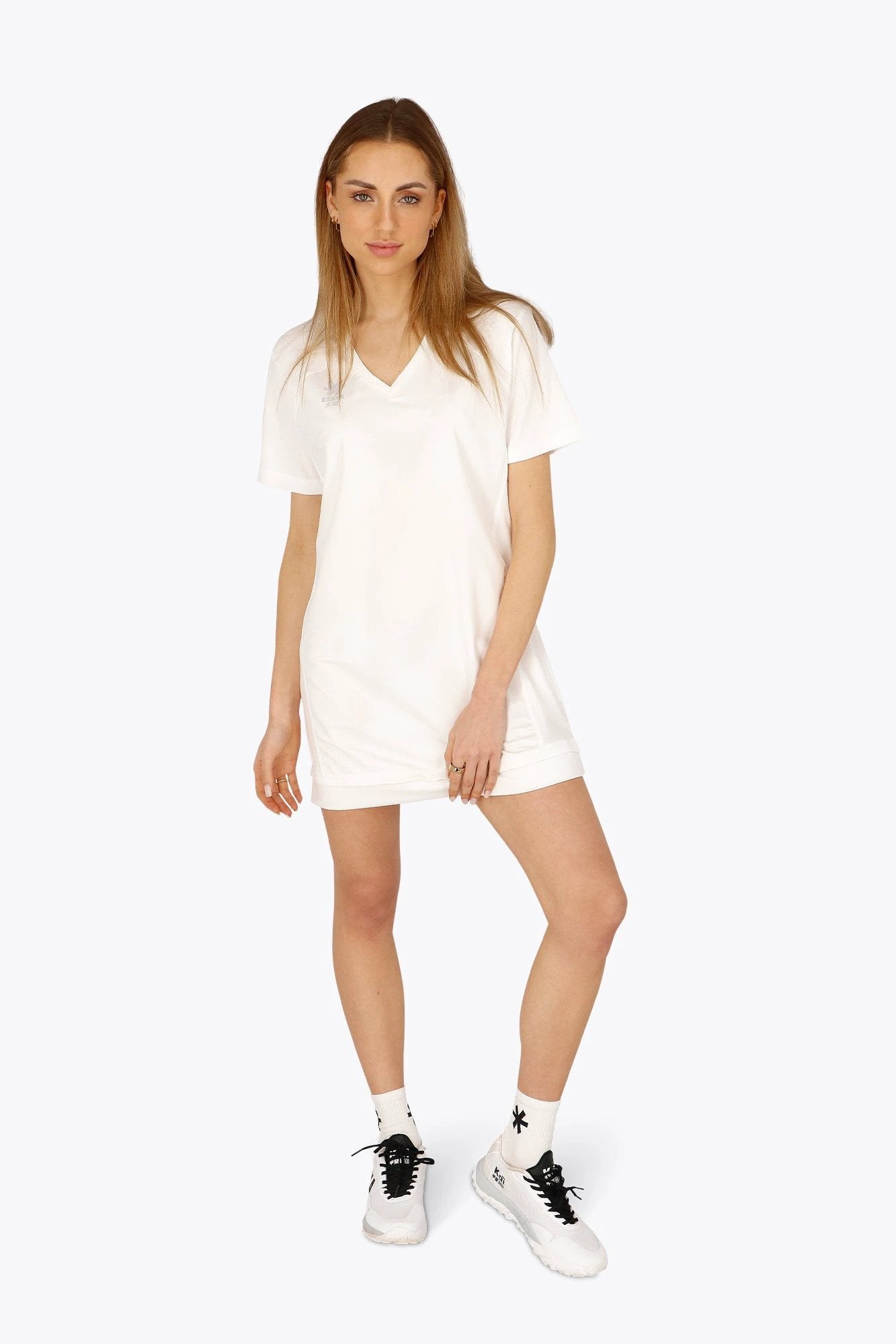 osaka-women-v-neck-tech-dress-abito-sportivo-donna-bianco image 4