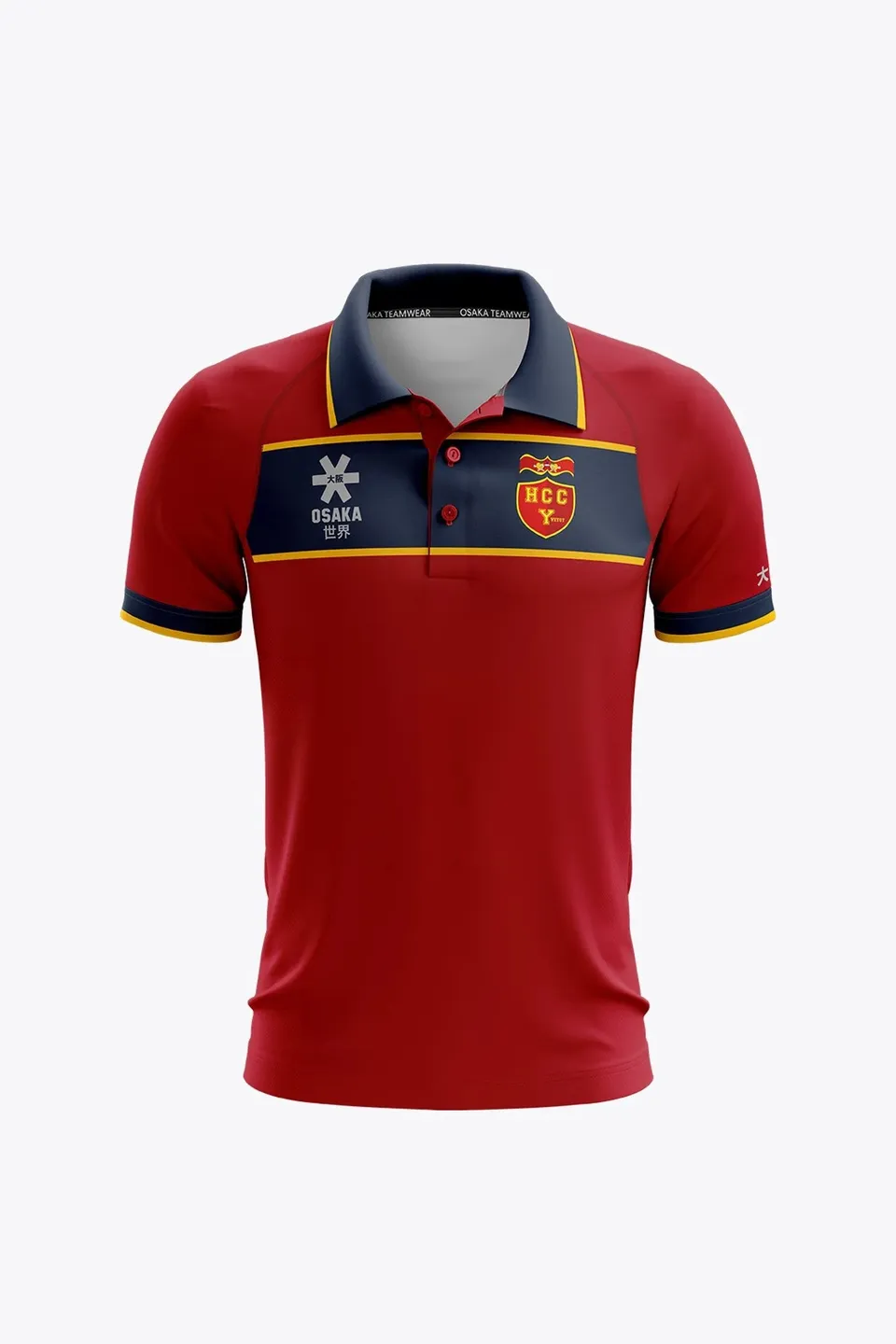 osaka-hc-cauchois-men-polo-jersey-polo-hockey-prato-uomo-rossa-personalizzabile image 1