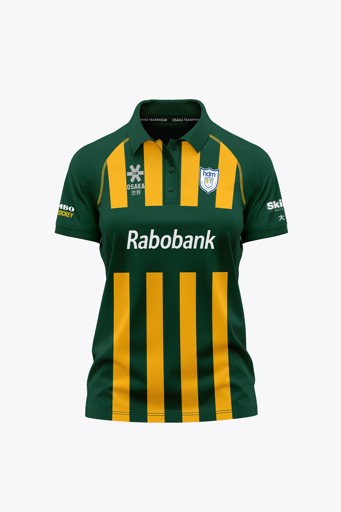 osaka-hdm-polo-jersey-donna-verde-giallo image 1
