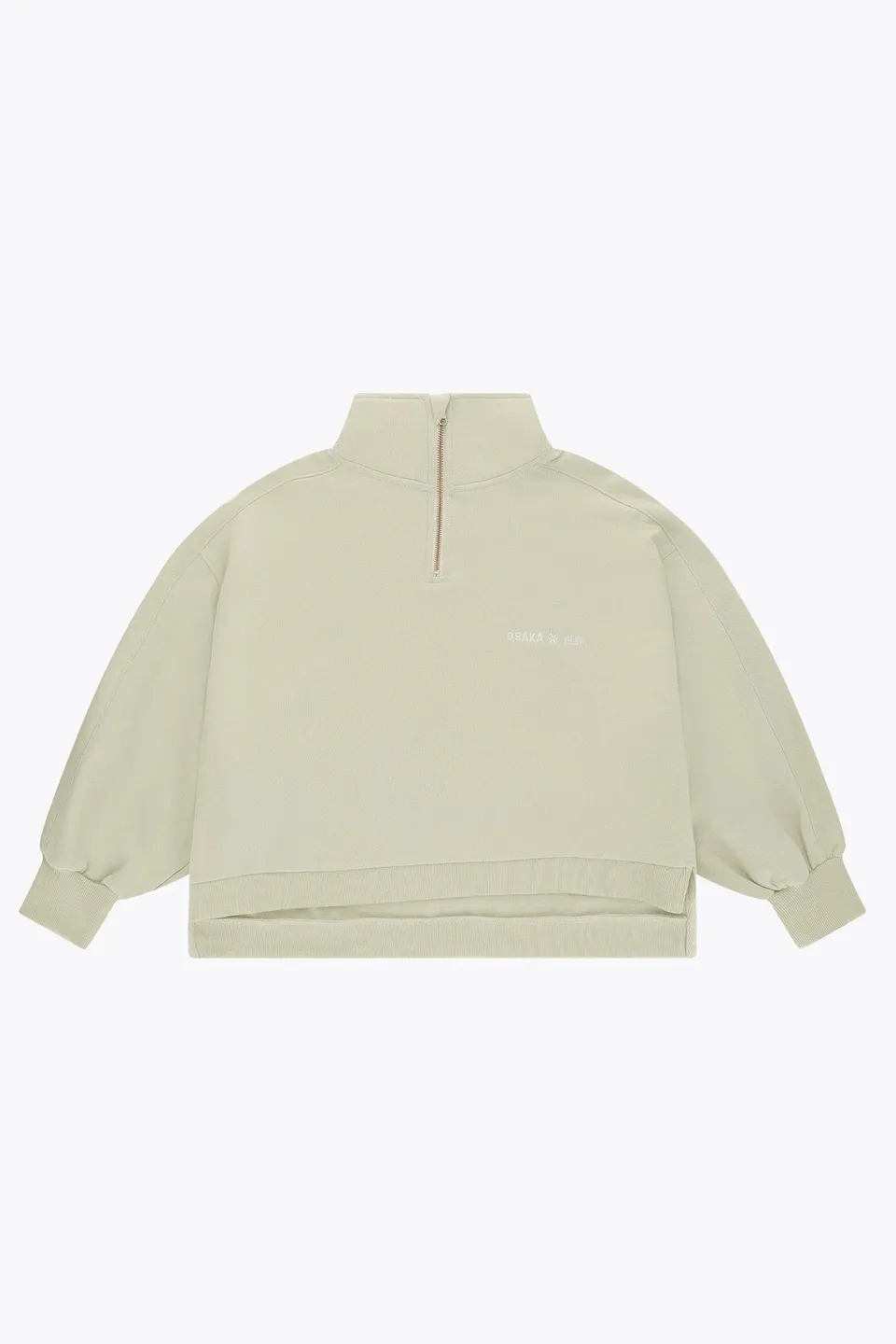 osaka-women-cropped-half-zip-felpa-donna-warm-grey image 1
