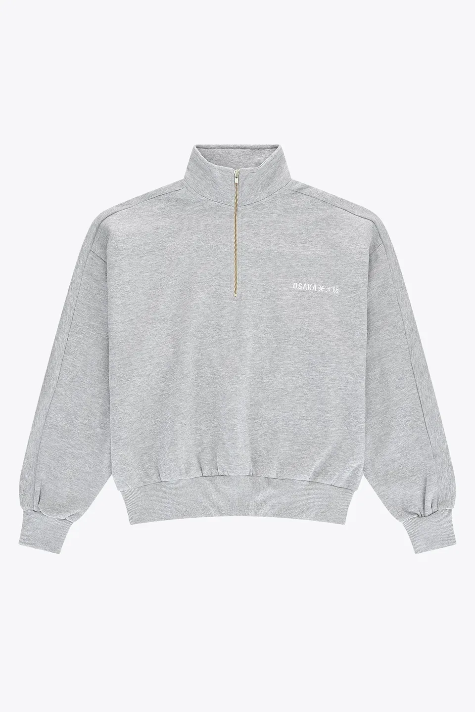 osaka-men-half-zip-sweater-felpa-mezza-zip-uomo-heather-grey image 1