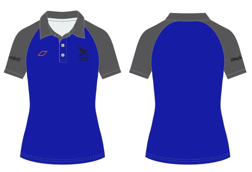 grays-oxford-hawks-hc-atlas-polo-manica-corta-donna-blu-navy-grigio image 1