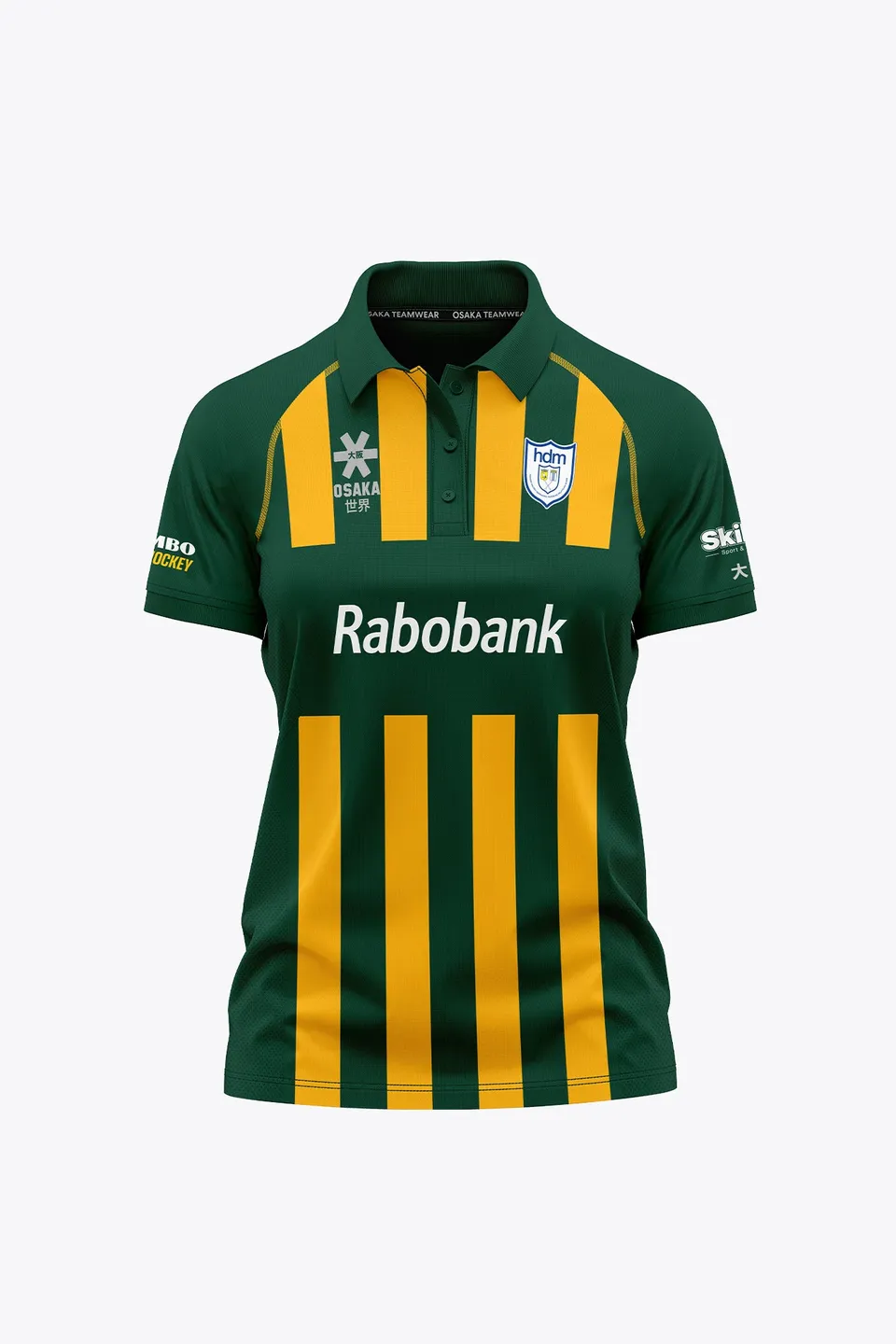 osaka-hdm-polo-jersey-donna-verde-giallo image 1