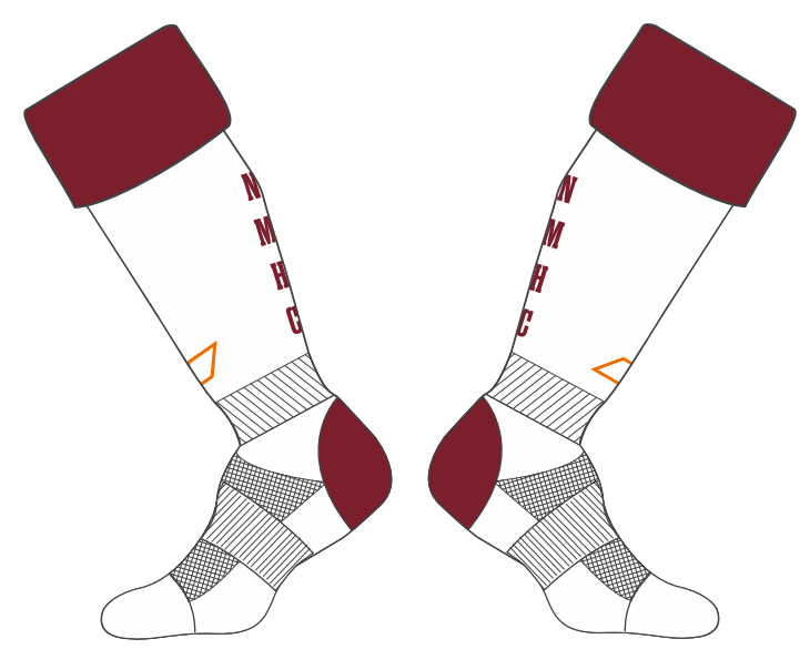 grays-newcastle-medics-hc-g650-calze-senior-bianco-bordeaux image 1