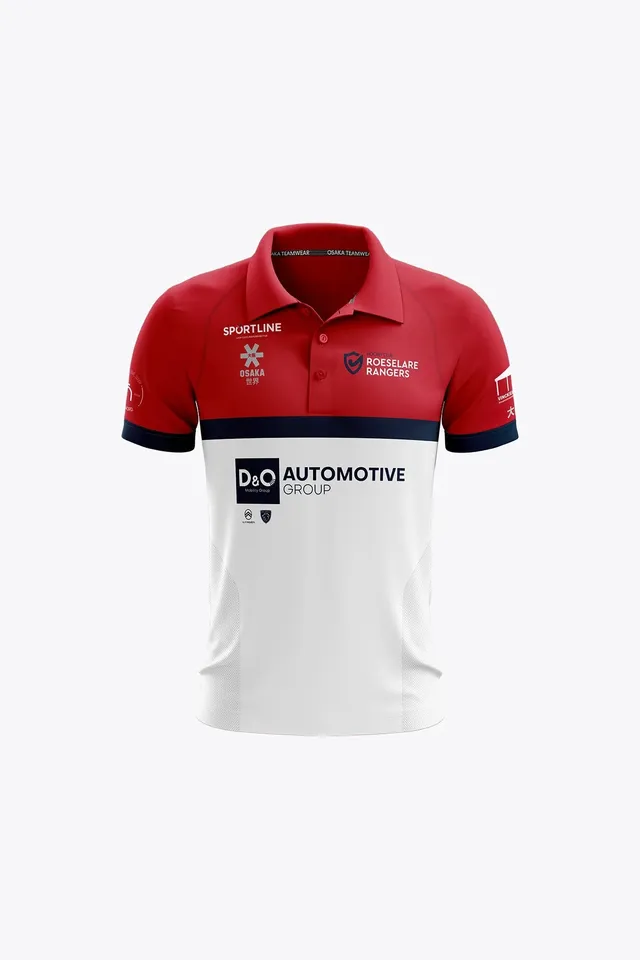 osaka-roeselare-rangers-polo-jersey-bambino-rosso-bianco image 1