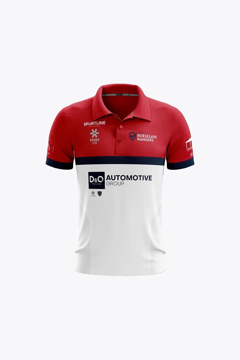 osaka-roeselare-rangers-polo-jersey-bambino-rosso-bianco image 1