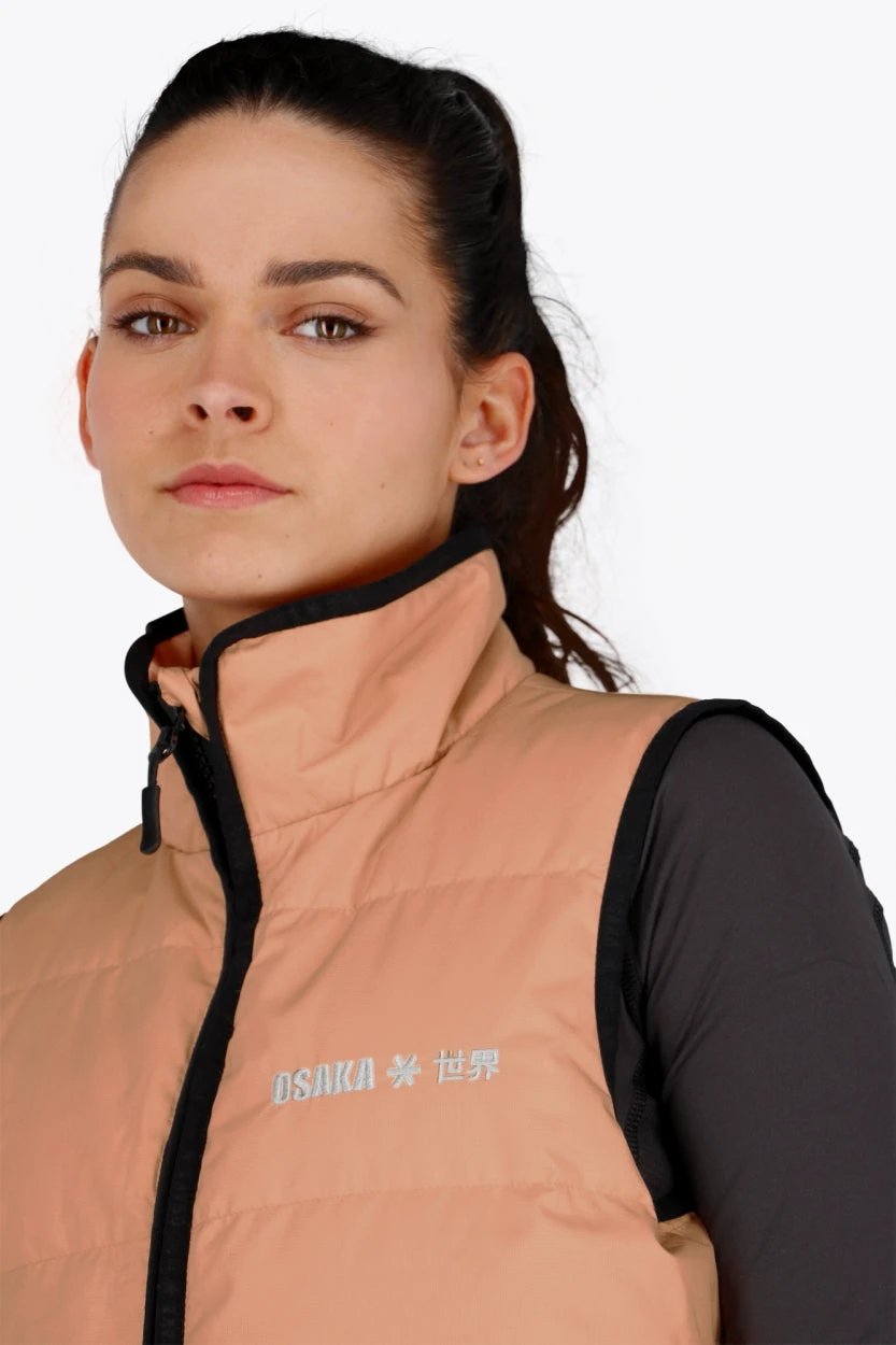 osaka-women-padded-gilet-peach-smanicato-imbottito-donna image 7