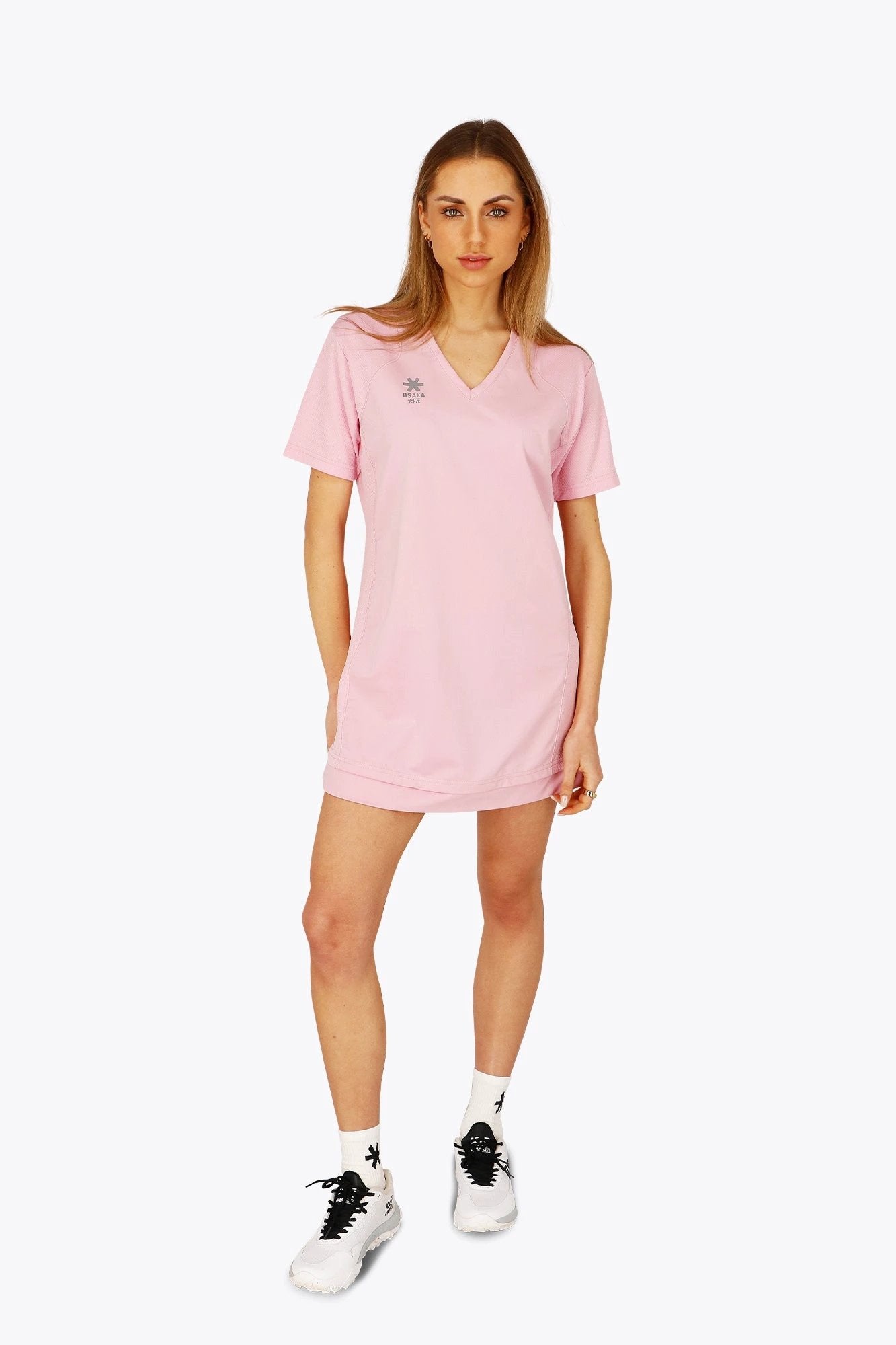 osaka-women-v-neck-tech-dress-abito-tecnico-fondant-pink image 4