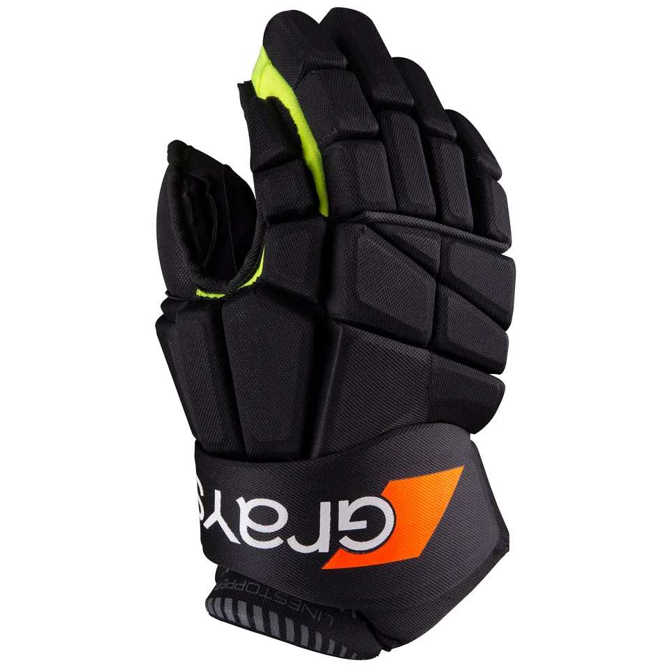 grays-linestopper-guanto-difensivo-hockey-nero-giallo-fluo image 1