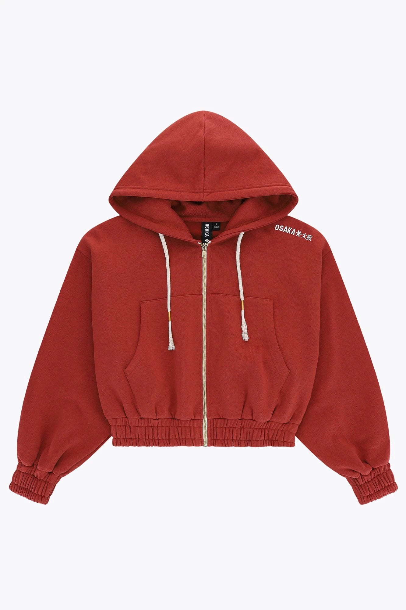 osaka-women-cropped-full-zip-hoodie-brunette-felpa-cappuccio image 1