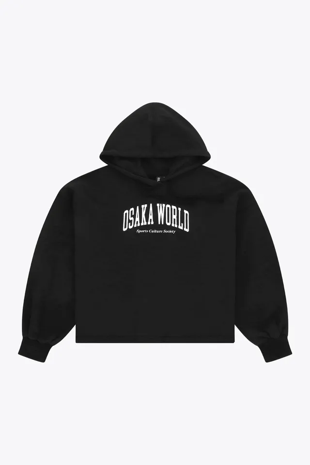 osaka-women-cropped-hoodie-felpa-donna-corta-nera image 1