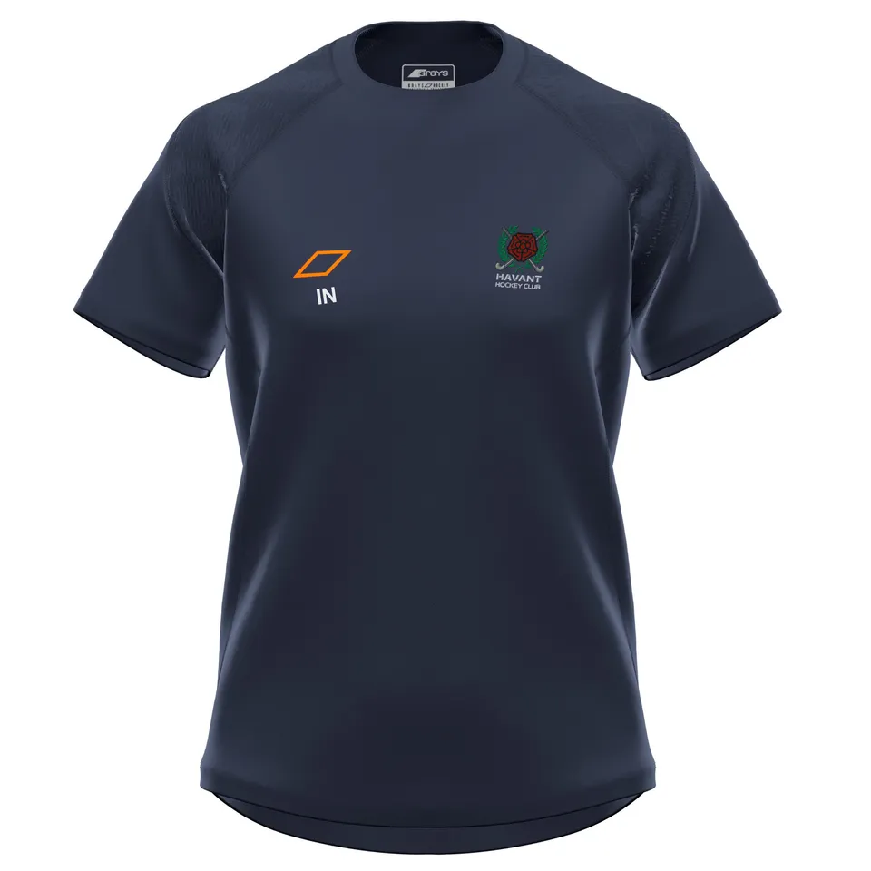 grays-havant-hc-gts-maglia-training-donna-blu-navy-manica-corta image 1