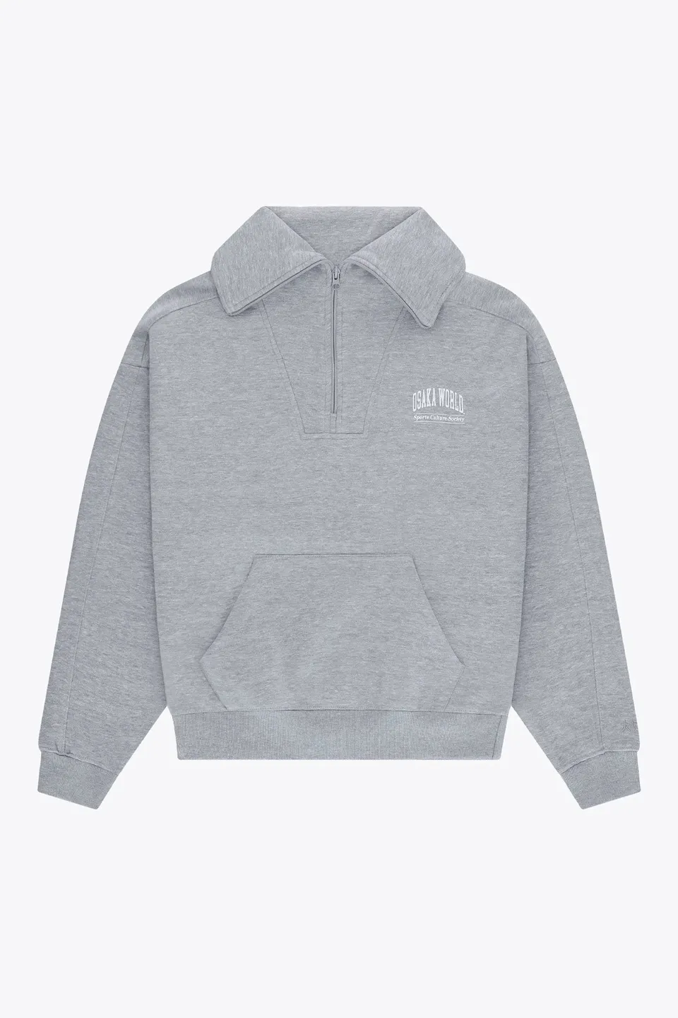 osaka-women-half-zip-sweater-felpa-donna-heather-grey image 1