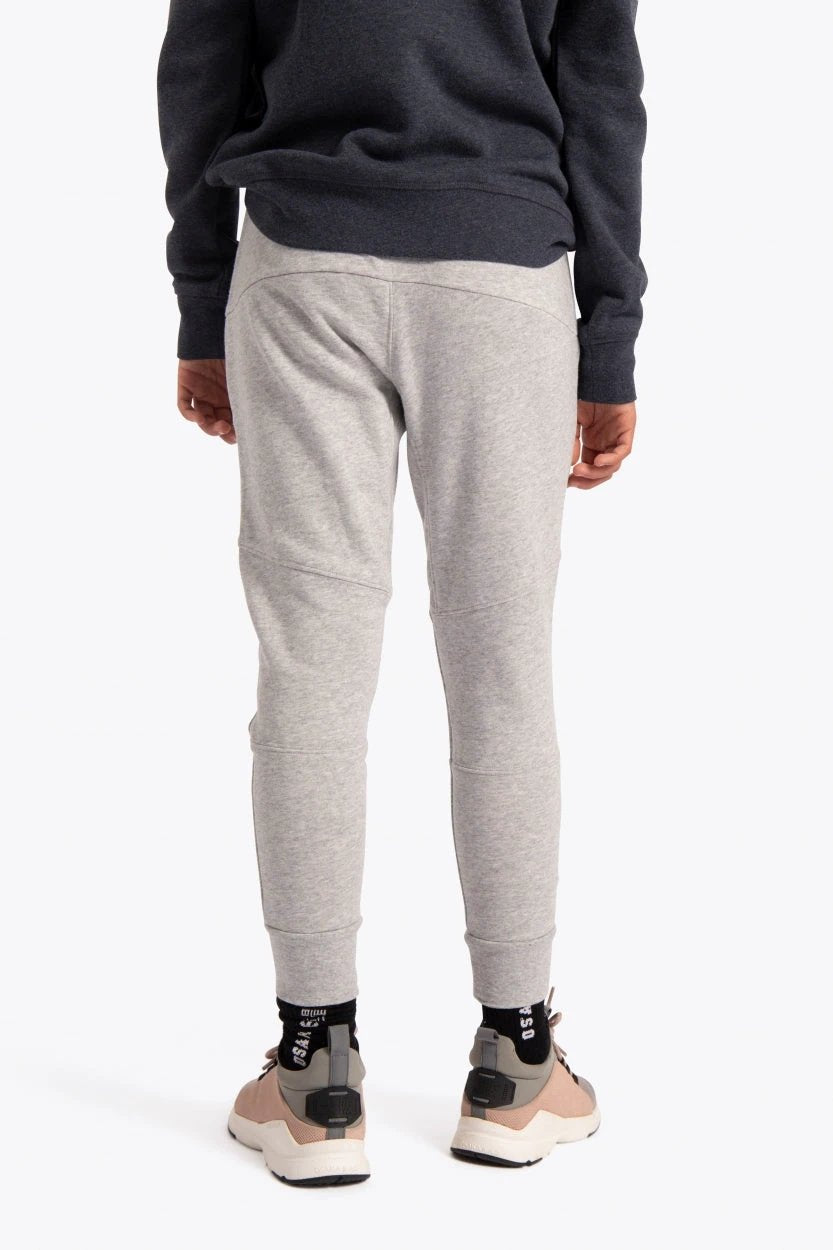 osaka-kids-sweatpants-grigio-melange-pantaloni-tuta-bambino image 2