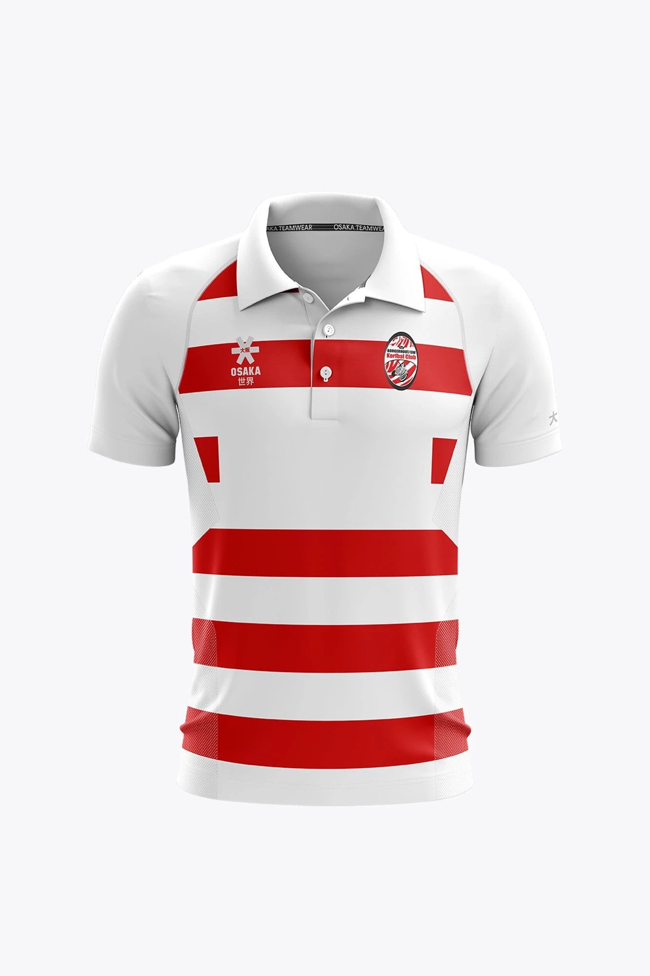 osaka-borgerhout-g-w-polo-uomo-bianco-rosso image 1